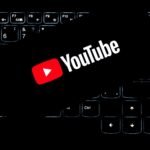 youtube logo on backlit keyboard digital media concept